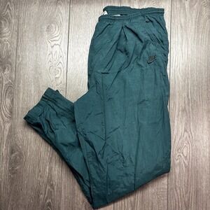 Vintage Nike Embroidered Track Pants Green 34 x 32 1990s Large Pockets